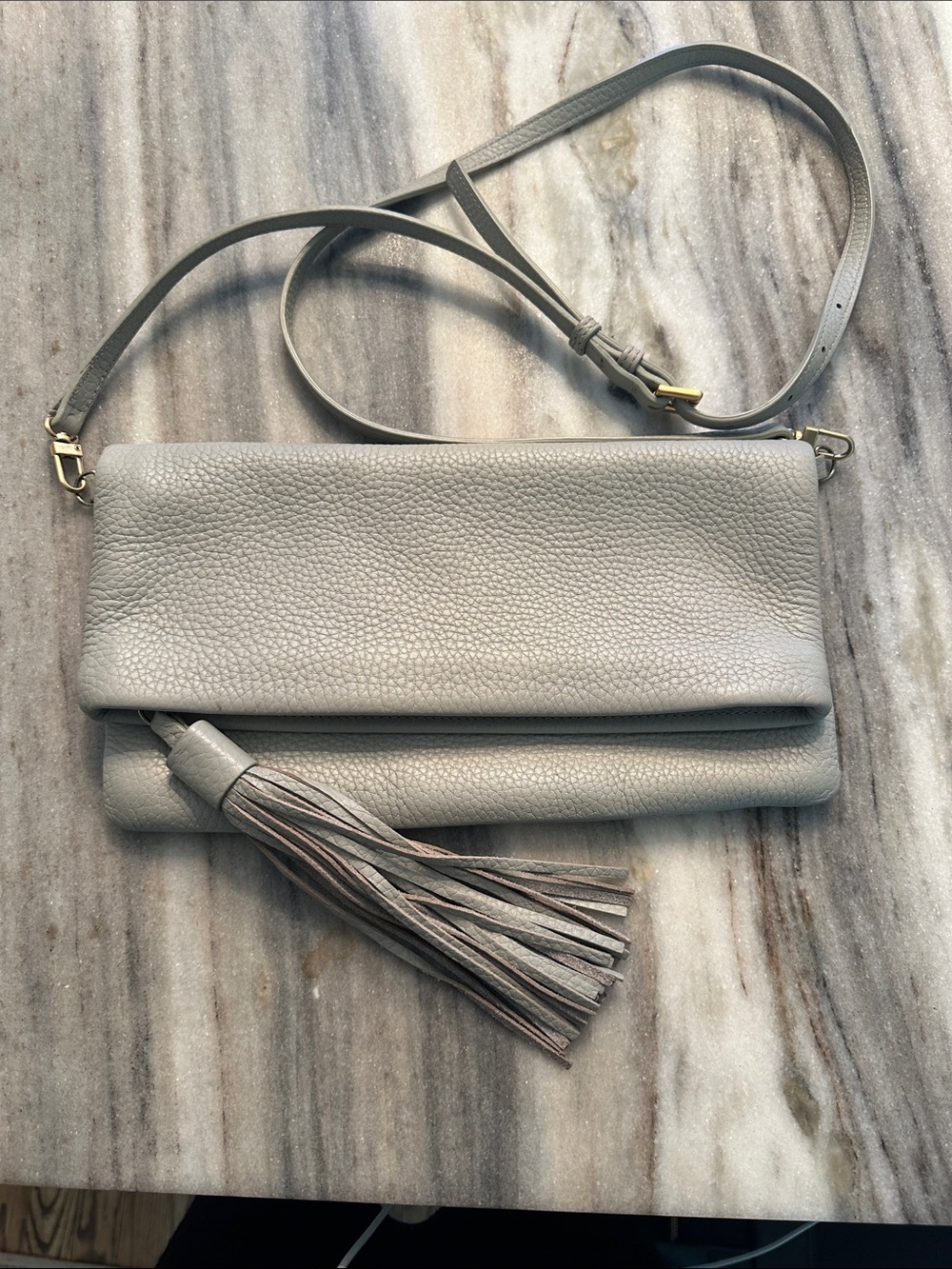 GIGI NEW YORK STELLA PEBBLE  GRAIN LEATHER CONVERTIBLE CROSSBODY OR CLUTCH